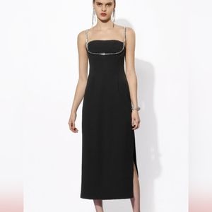 Saturday Club Contrast Trim Dress. Black. XS.